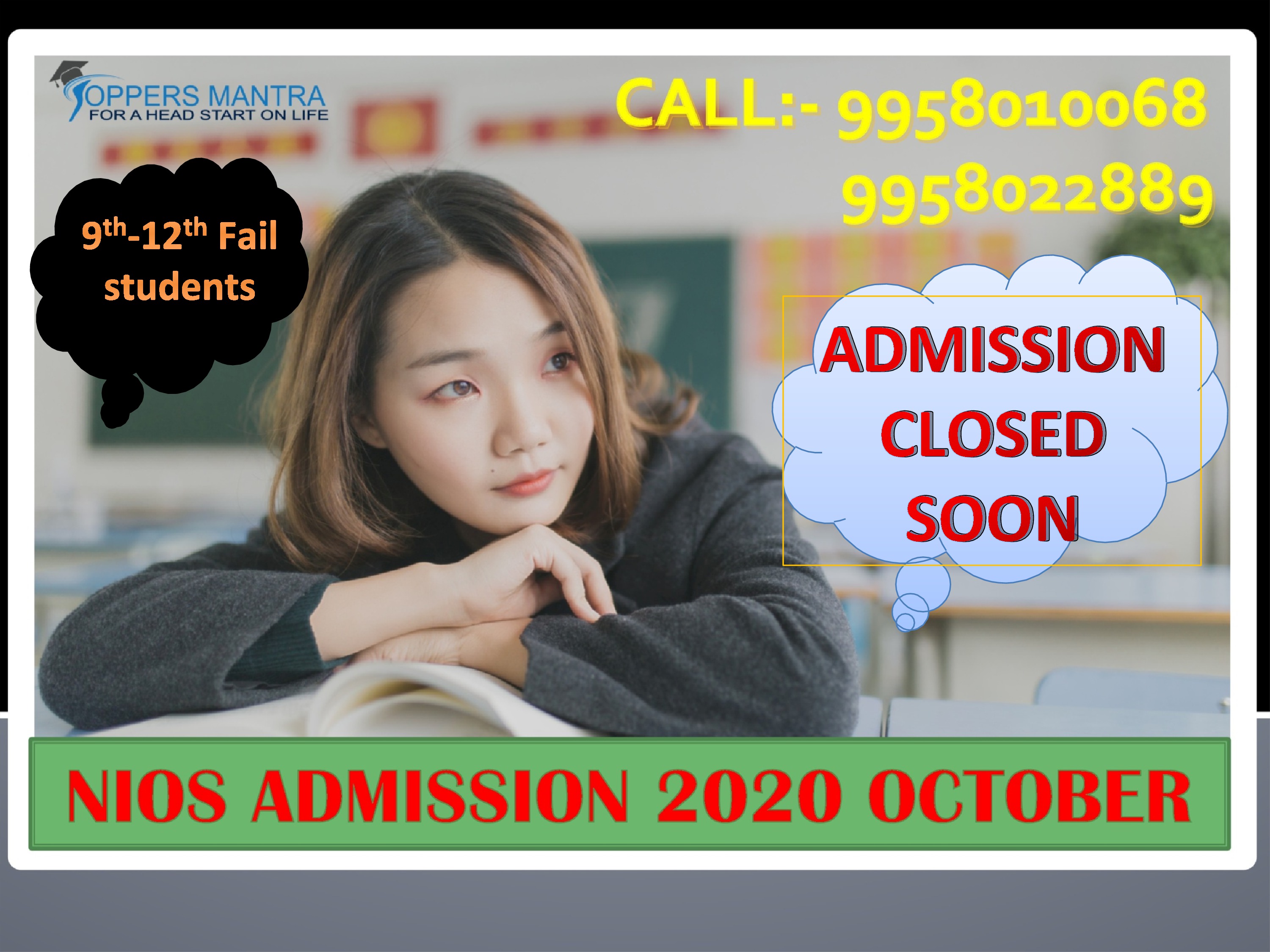 Nios last date for admission 2020 October